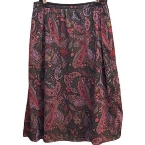 Vintage Collection Paisley Midi Skirt Bohemian Grannycore KL88134Q